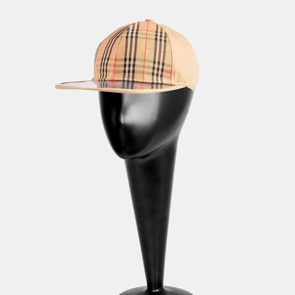 NWT BURBERRY BRIM CHECK BASEBALL CAP HAT - Picture 1 of 10